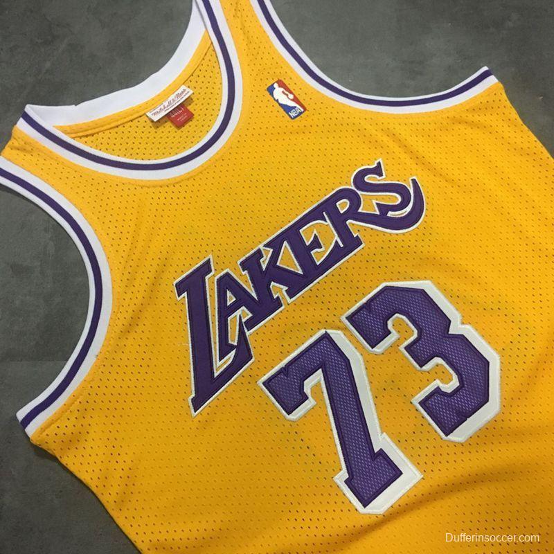 Men's Dennis Rodman Yellow Retro Classic Team Jersey