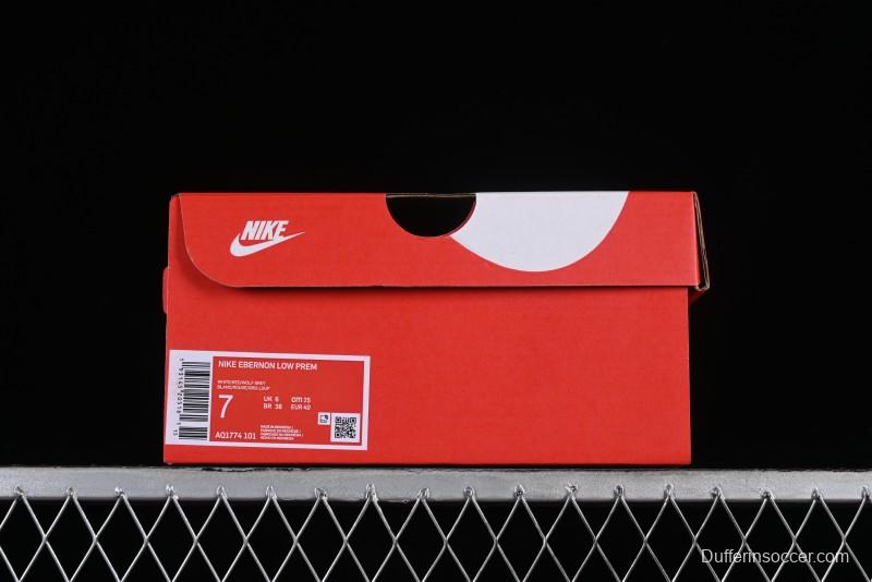 Nike Ebernon Low Premium Black White Low-Top Versatile Breathable Casual Sneakers - AQ1774-101