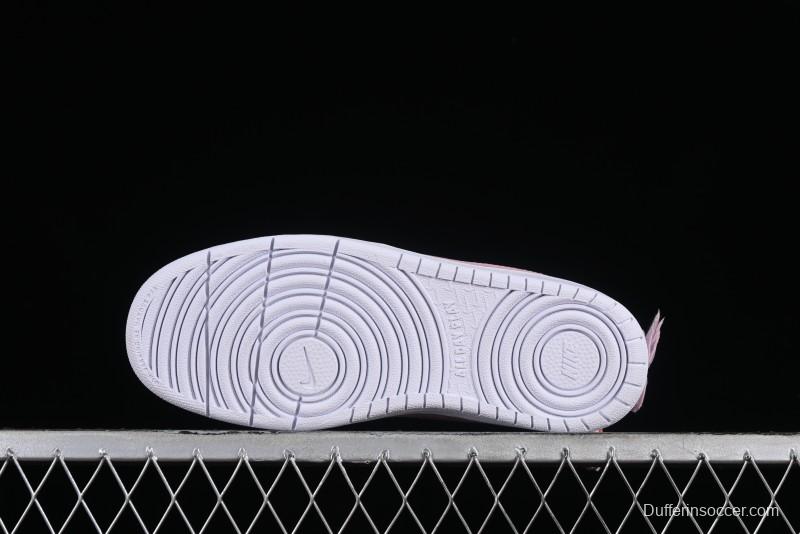 Nike Court Borough Low-Top Slip-Resistant Skate Shoes with Custom Rose Pink Hand-Painted Design - DQ5979-100