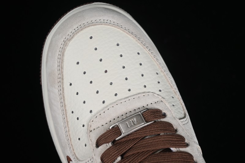 Nike Air Force 1 '07 Low Stussy Collaboration - Coffee Pig Suede Low-Top Casual Sneakers - HD1968-017