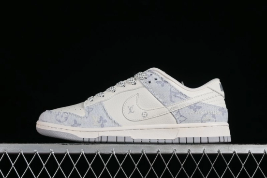 Nike SB Dunk Low LV Collaboration - Tie-Dye Denim Glow in the Dark Anniversary Custom Low-Top Casual Sneakers - FC1688-192