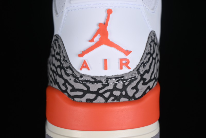 Nike Air Jordan 3 Retro Sneakers in White and Peach Orange - CK9246-121