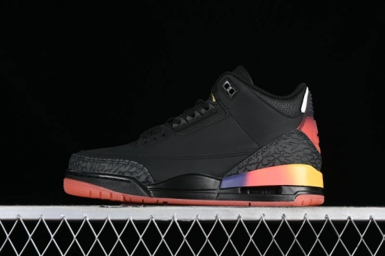 Nike Air Jordan 3 Retro "Rio" Collaboration Sneakers with Gradient Heel and J Balvin Logo - FN0344-001