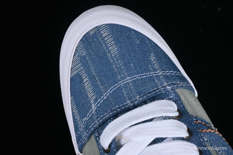 Vans Classics Knu Skool Washed Denim Distressed Vintage Chunky Tongue Skate Shoes - VN0009QCBLK