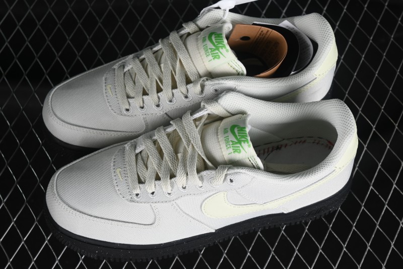 Nike Air Force 1 '07 Low White Black Canvas Casual Sneakers - FJ4160-002