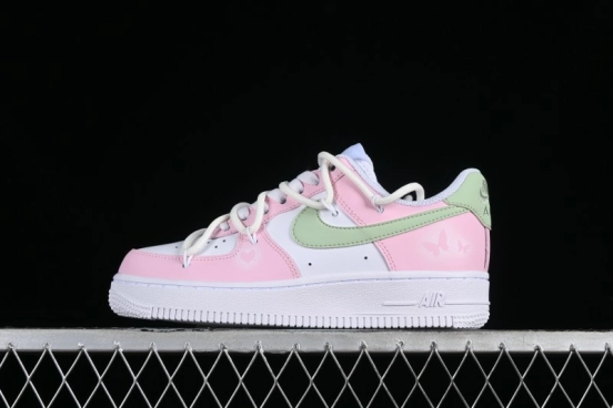 Nike Air Force 1 '07 Low Casual Sneakers with Dreamy Butterfly & Pastel Macaron Colorway - VV1998-013