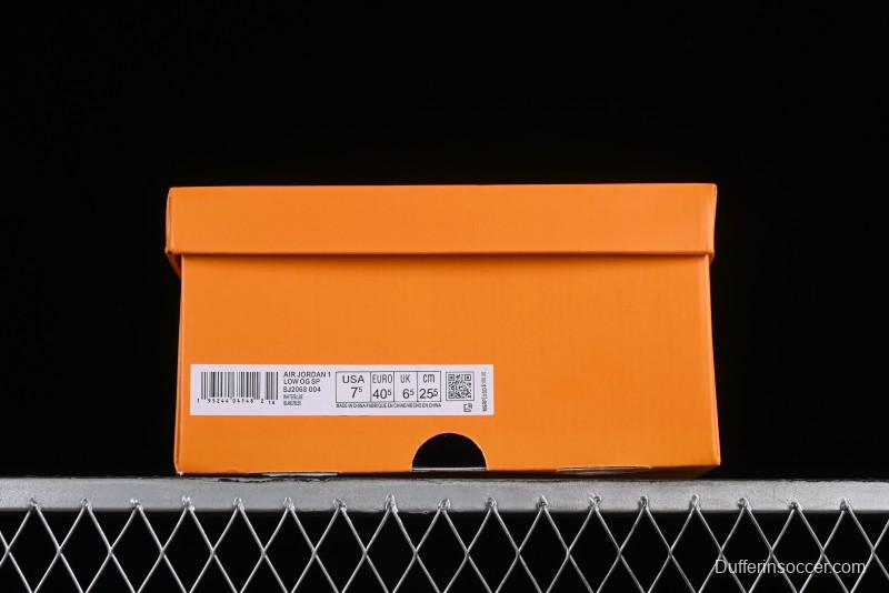 Nike Air Jordan 1 Low OG SP Travis Scott x Fragment Design Retro Sneakers with Reverse Swoosh - SJ2068-004