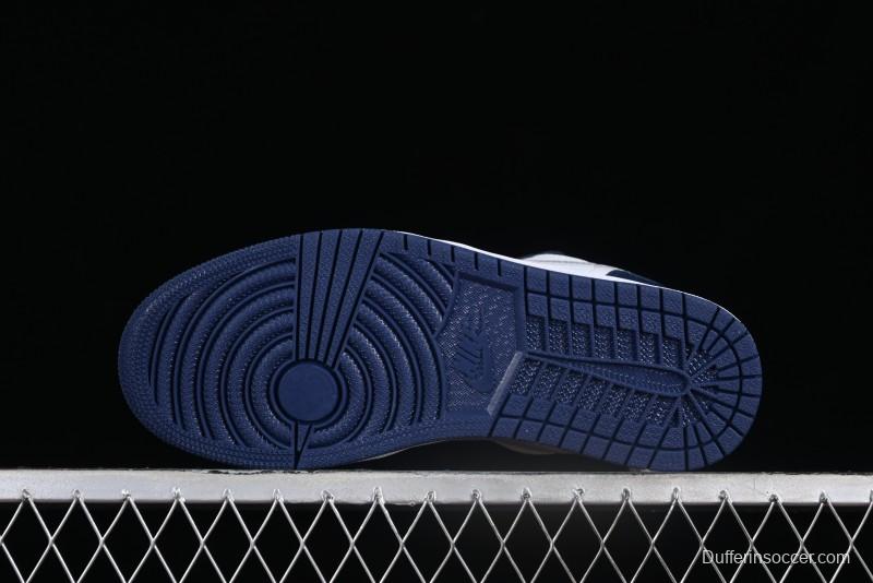 Nike Air Jordan 1 Low AJ1 White Blue Grey Low Top Lifestyle Basketball Shoes - 553558-141