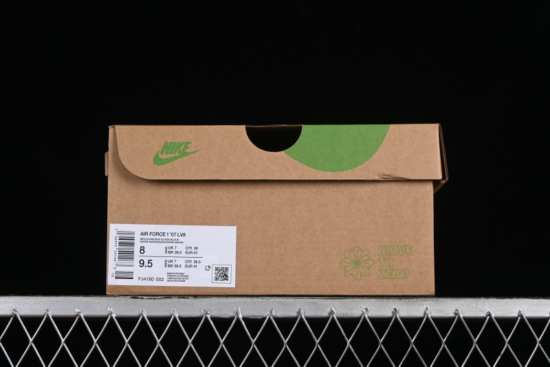 Nike Air Force 1 '07 Low White Black Canvas Casual Sneakers - FJ4160-002