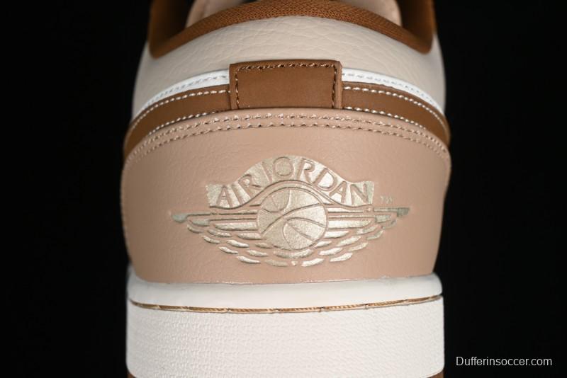 Nike Air Jordan 1 Low AJ1 Khaki Yellow Low-Top Casual Lifestyle Sneakers - HF5753-221