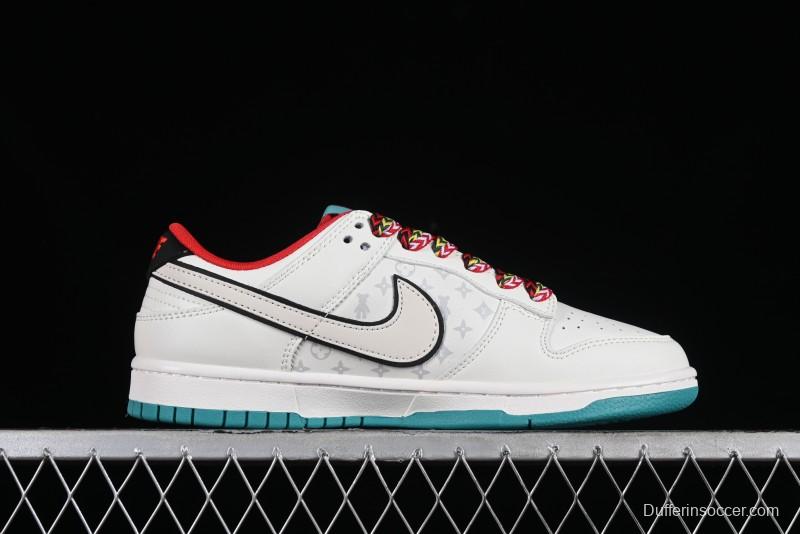 Nike SB Dunk Low LV Collaboration - Beige Violent Bear Anniversary High-End Custom Low-Top Casual Skate Shoes - SJ2068-240