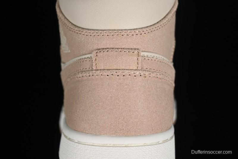 Nike Air Jordan 1 Mid AJ1 Khaki Mid-Top Basketball Shoes - FJ3448-200