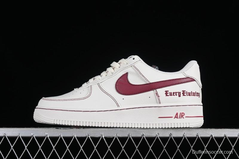 Nike Vlone x Air Force 1 '07 Low Collaboration Wine Red Casual Sneakers - AA5360-010