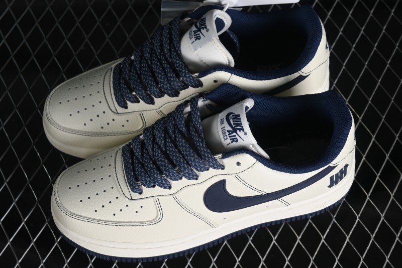 Nike Undefeated Air Force 1'07 Low Casual Sneakers in Deep Blue with Custom Leather and Reflective Details - UN2395-522