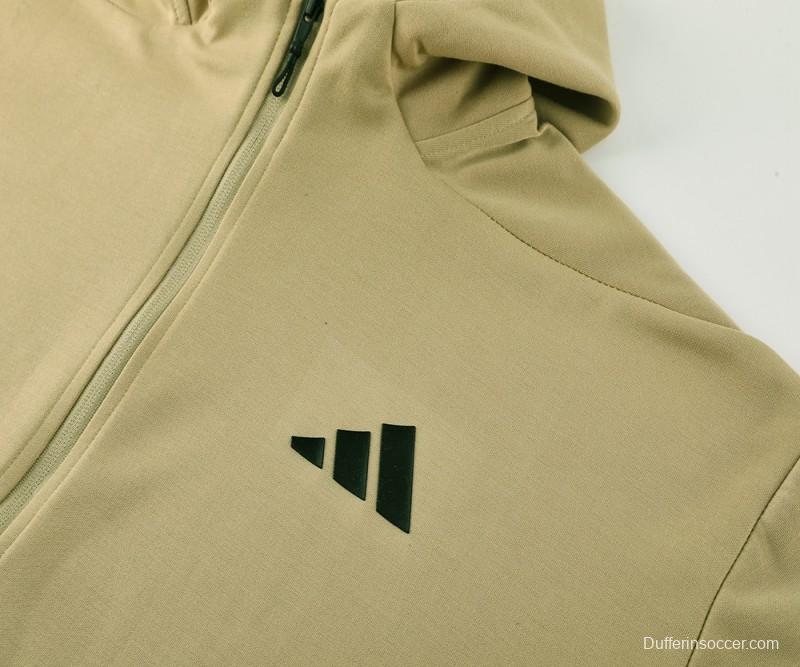 2024 Adidas Yellow Hoodie Full Zipper Jacket +Long Pants