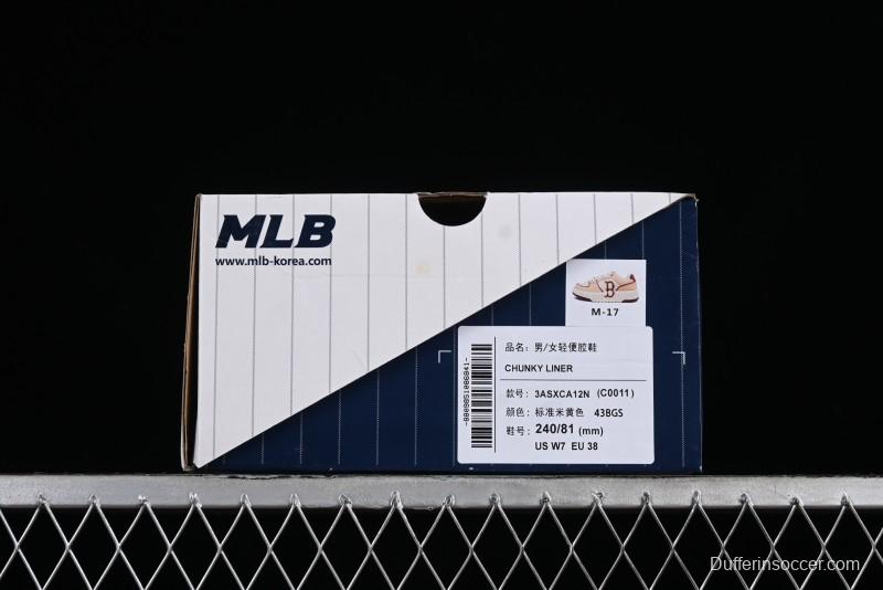 MLB Chunky Liner Basic New York Yankees Thick Sole Casual Sneakers with 6cm Height Increase - 3ASXCA12N43BGS