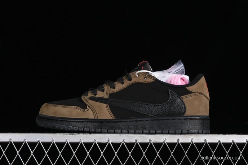 Nike Travis Scott x Air Jordan 1 Low OG AJ1 Reverse Swoosh Sneakers - DM7866-202