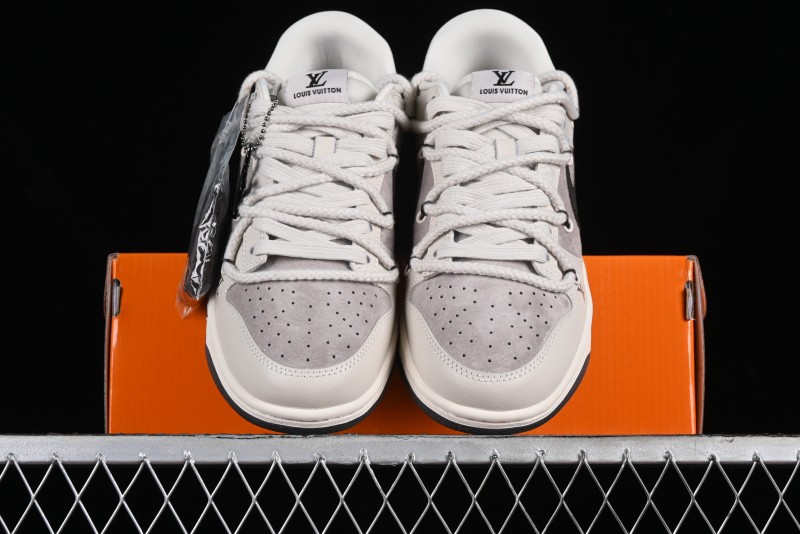 Nike SB Dunk Low LV Collaboration - Coffee Pig Anniversary High-End Custom Low-Top Casual Skate Shoes - XX2025-328