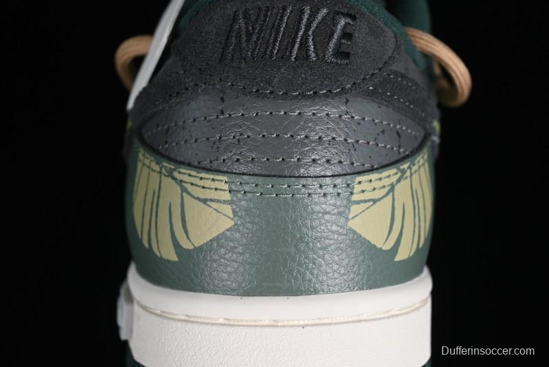 Nike Dunk Low Panda Prank Jungle Crossing - Green Wild Floating Abyss Beige Brown Green SB Lace-Up Low-Top Casual Skate Shoes - FD0350-133