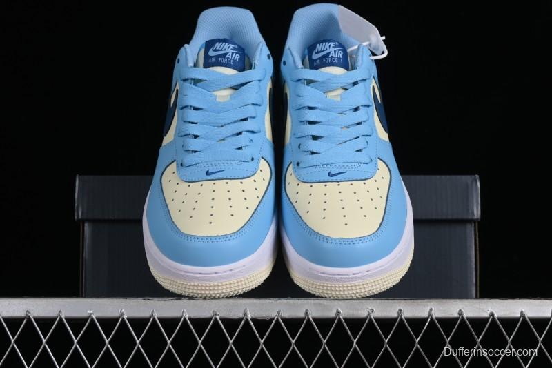 Nike Air Force 1 '07 Low White Blue Color Blocking Casual Sneakers - HF4837-407