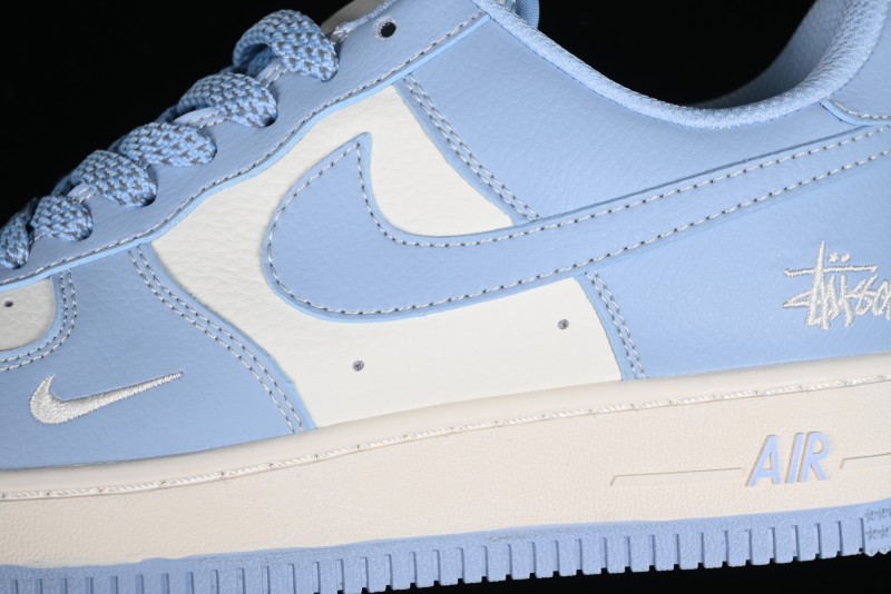 Nike Air Force 1 '07 Low Stussy Collaboration - Sky Blue Low-Top Casual Sneakers - BB9599-201