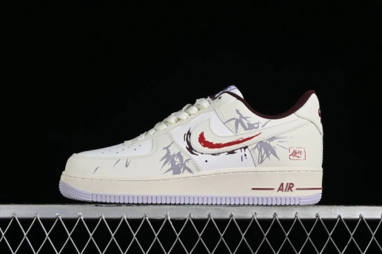 Nike Air Force 1'07 Low "MUD" Casual Sneakers with Bamboo Forest and Wandering Swordsman Print - XC2351-110