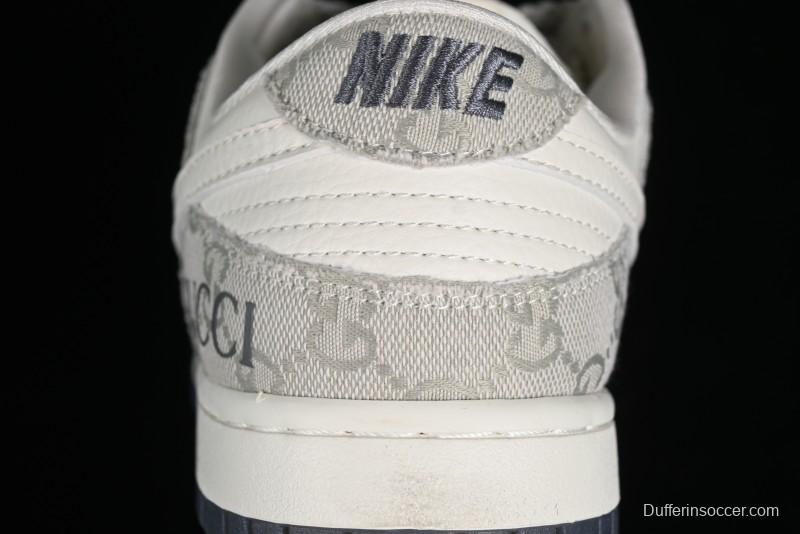 Nike SB Dunk Low Gucci Collaboration - Smoke Grey Anniversary Custom Low-Top Casual Sneakers - CF3688-003