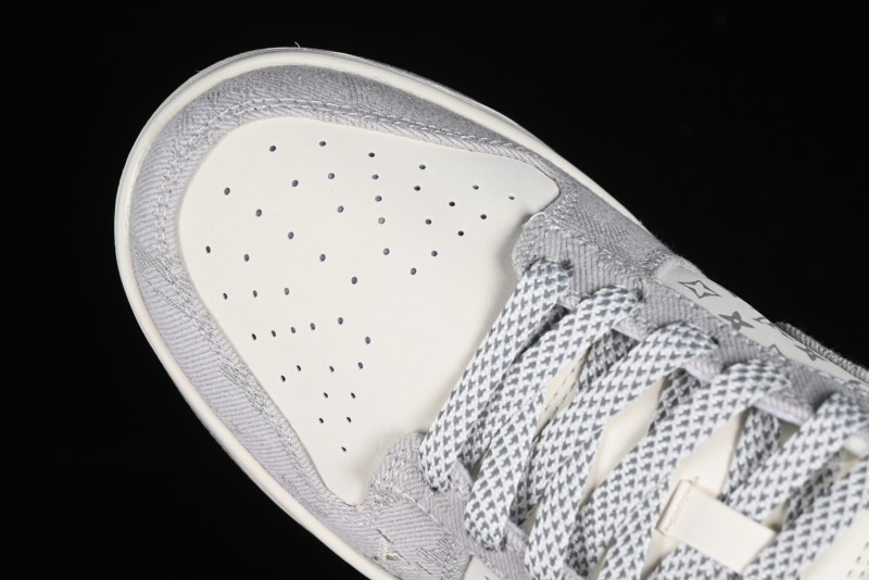 Nike SB Dunk Low LV Collaboration - Beige Denim Anniversary High-End Custom Low-Top Casual Skate Shoes - JH8310-947