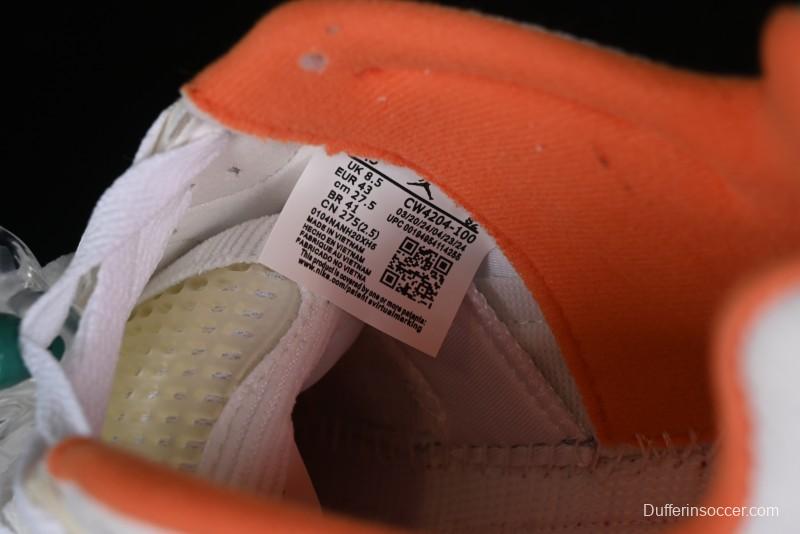 Nike Air Jordan 5 Low Retro Sneakers in White Orange Green Corduroy - CW4204-100