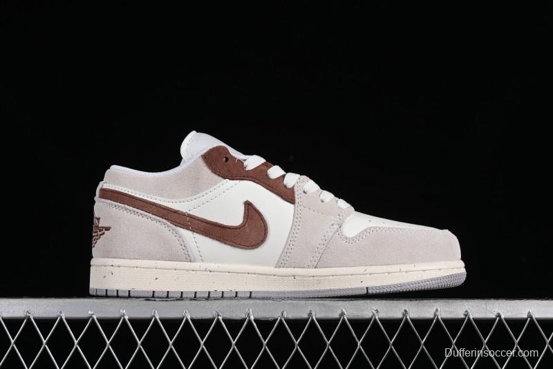 Nike Air Jordan 1 Low Retro Casual Sneakers in Grey Tan - HF1567-200