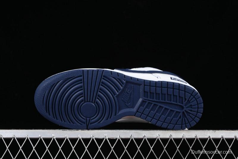 Nike Supreme x SB Dunk Low Collaboration - Navy Blue Anniversary High-End Custom Low-Top Casual Skate Shoes - DY1503-005