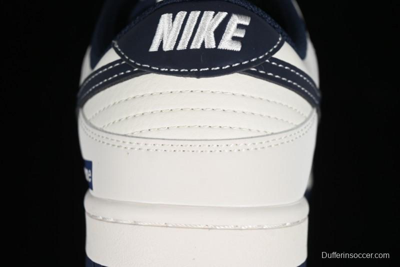 Nike SB Dunk Low Supreme Collaboration - Dark Blue Canvas Anniversary High-End Custom Low-Top Casual Skate Shoes - BB6698-511