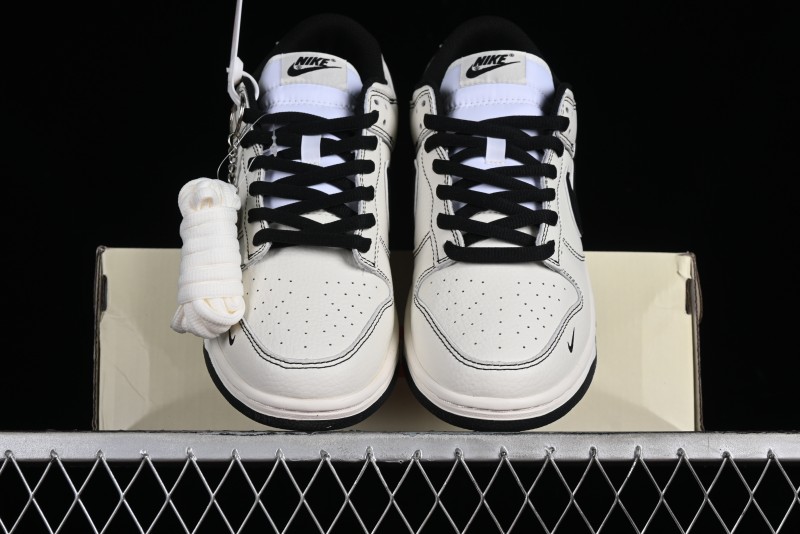 Nike SB Dunk Low UN Collaboration - Beige Black Swoosh Anniversary High-End Custom Low-Top Casual Skate Shoes - FC1688-139