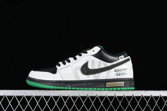Nike Air Jordan 1 Low Retro Basketball Shoes with Panda Mischief Pioneer Rider Design - 553558-065