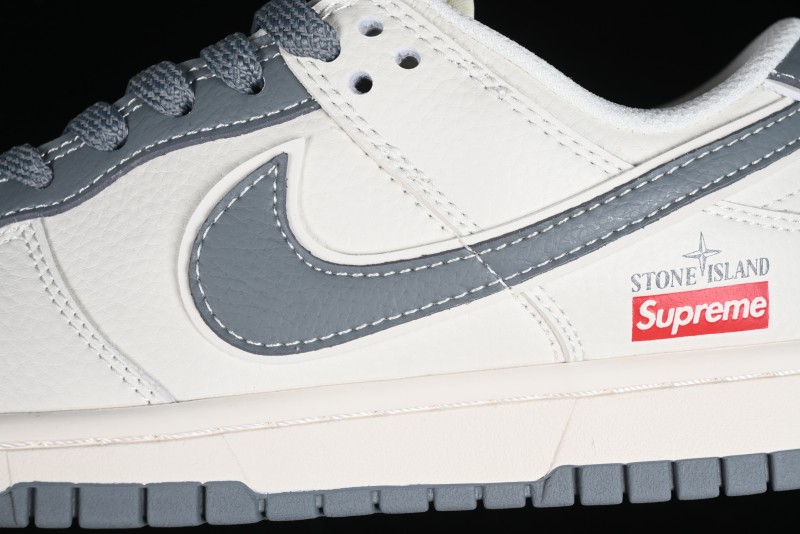 Nike SB Dunk Low Supreme Stone Island Collaboration - Beige Grey Starry Sky Anniversary High-End Custom Low-Top Casual Skate Shoes - BB9866-002