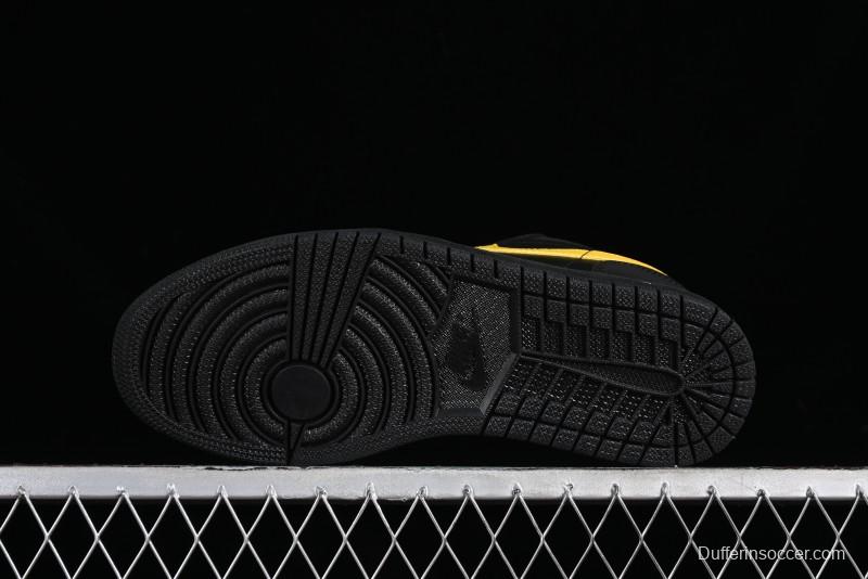 Nike Air Jordan 1 Low AJ1 Black Gold Hook Casual Sneakers - 553558-071
