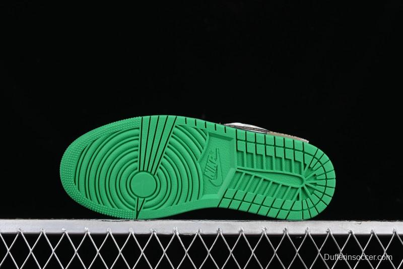 Nike Air Jordan 1 Low Retro Basketball Shoes with Panda Mischief Pioneer Rider Design - 553558-065