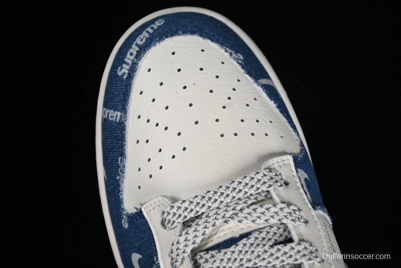 Nike Dunk Low Supreme - Denim Blue Jeans Anniversary High-End Customized Low-Top Casual Sneakers - FC1688-194