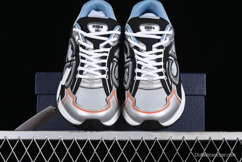 Dior B30 Sneakers with Reflective CD30 Logo and Lightweight Rubber Sole - CD30