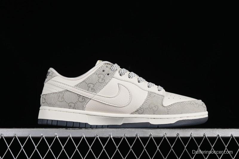 Nike SB Dunk Low Gucci Collaboration - Smoke Grey Anniversary Custom Low-Top Casual Sneakers - CF3688-003