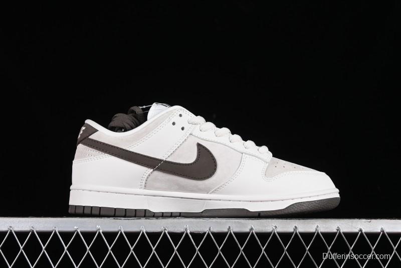 Nike SB Dunk Low LV Collaboration Anniversary Edition Premium Custom Suede Brown Swoosh Low-Top Casual Skate Shoes - LV6188-001