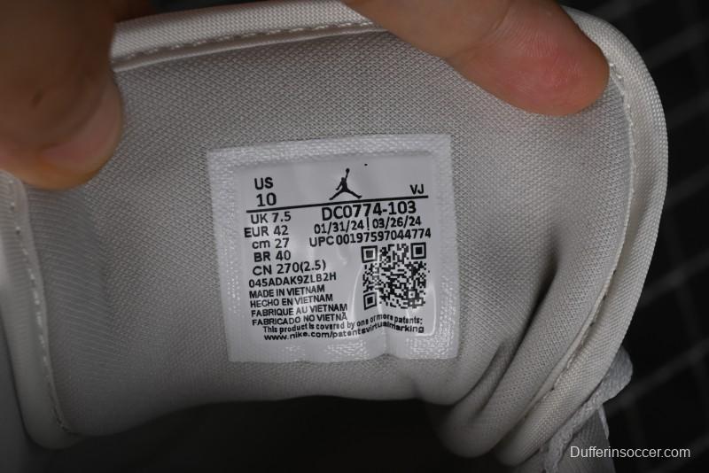 Nike Air Jordan 1 Low Casual Sneakers in White-Grey - FQ7687-300