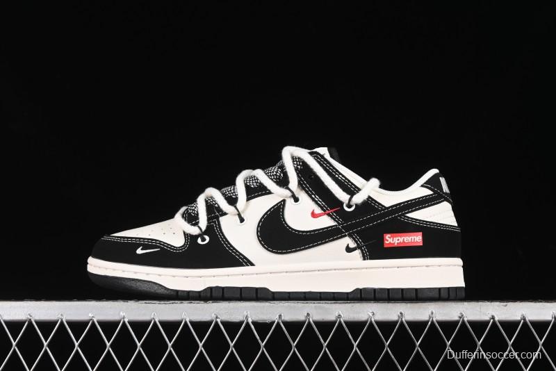 Nike SB Dunk Low SUP Collaboration - Strap Black Hook Anniversary High-End Custom Low-Top Casual Skate Shoes - SJ2068-288