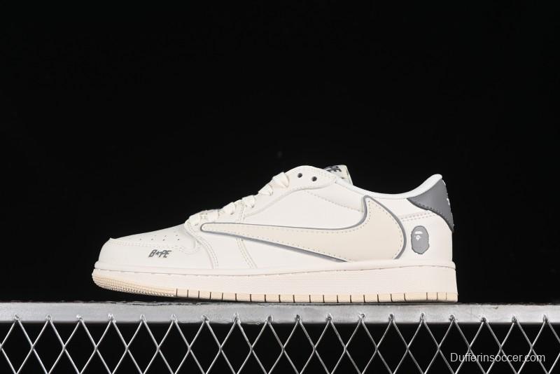 Nike Travis Scott x Fragment Design x Air Jordan 1 Low OG SP AJ1 Bape Collaboration - LJ5188-012