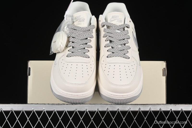 Nike Air Force 1 '07 Low QR Code Light Grey Starry Casual Sneakers - CU1836-963