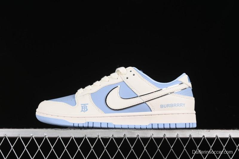 Nike SB Dunk Low Burberry Collaboration - Bondi Blue Anniversary High-End Custom Low-Top Casual Sneakers - BB5252-601