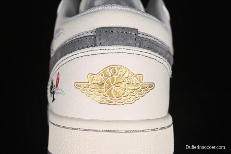 Nike Air Jordan 1 Low Retro Basketball Shoes Custom Black Myth Wukong Design - SJ9950-041