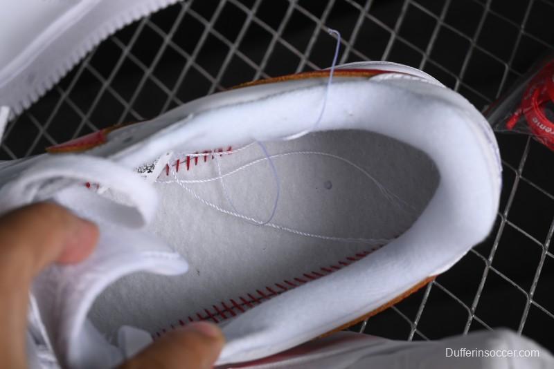 Nike Supreme x Air Force 1 Low Casual Sneakers with Full-Grain Leather and 3/4 Air Cushion - CU9225-101