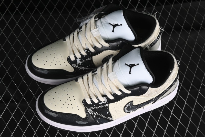 Nike Air Jordan 1 Low AJ1 Panda Prank Universe Exploration Custom Casual Sneakers - 553558-132