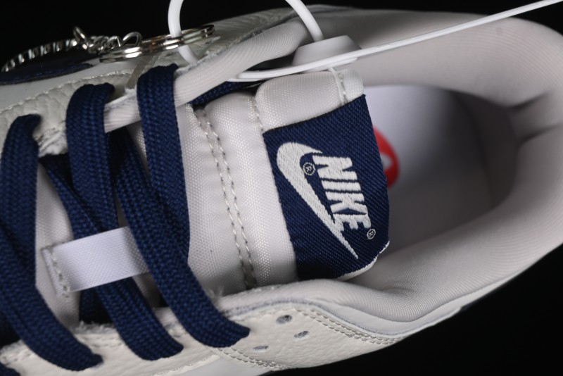 Nike SB Dunk Low Comme des Garcons Collaboration - Off-White Blue Swoosh Anniversary Custom Low-Top Casual Sneakers - KK1888-008